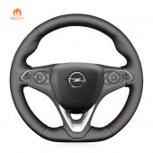 MEWANT Hand Stitch Black Leather Car Steering Wheel Cover for Opel Vauxhall Astra K Corsa F Grandland Insignia Holden Calais Commodore