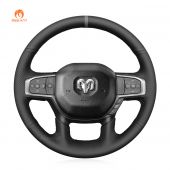 MEWANT Hand Stitch Car Steering Wheel Cover for Dodge RAM 1500 2019-2023