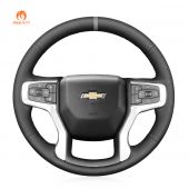 MEWANT Hand Stitch Car Steering Wheel Cover for Chevrolet Blazer Silverado (1500/2500/3500) Suburban Tahoe 
