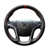 For Buick Lacrosse 2013 2014 2015,MEWANT 3D Design Black Suede with Leather Steering Wheel Cover Wrap