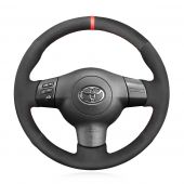 MEWANT Hand Stitch Black Suede Car Steering Wheel Cover for Toyota Corolla 2003-2006 / Caldina 2002-2007 / RAV4 2003-2006 / Wish 2003-2009 / for Scion tC 2004-2010 / xA 2006 / xB 2006