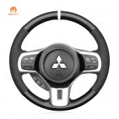MEWANT Hand Stitch Carbon Fiber PU Leather Real Genuine Leather Suede Car Steering Wheel Cover for Mitsubishi Lancer Evolution EVO X 10 2008-2015