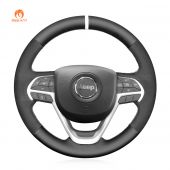MEWANT DIY Leather Suede Car Steering Wheel Cover for Jeep Cherokee 2014-2020 / Grand Cherokee 2014-2020