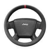 MEWANT Black High Quality Alcantara Car Steering Wheel Cover Protect for Jeep Compass 2006 2007 2008 2009 2010 Old Patriot 2007 2008 2009 2010