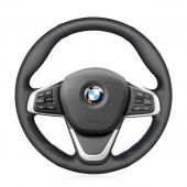MEWANT Black Genuine Leather Car Steering Wheel Cover for BMW 2 Series F45 (Active Tourer) 2014-2019 / 2 Series F46 (Gran Tourer) 2015-2019/  X1 F48 2015-2019 / X2 F39 2018-2019