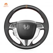 MEWANT DIY Black Leather Carbon Fiber Car Steering Wheel Cover for Honda Accord Coupe 8/ Accord Crosstour / Odyssey