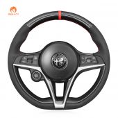 MEWANT Hand Stitch Car Steering Wheel Cover for Alfa Romeo Giulia 2017-2019 / Stelvio 2018-2020