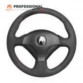 MEWANT Hand Stitch Black Suede with Top Marker Hollow Design Car Steering Wheel Cover for Honda S2000 2000-2009 / Civic (SI) 2002-2005 / Insight 2000-2006 / for Acura RSX 2002-2006