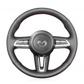 MEWANT Hand Stitch Carbon Fiber Suede Genuine Leather Car Steering Wheel Cover for Mazda CX-30 CX30 2019-2020 Mazda 3 Axela 2019-2020