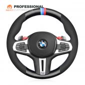 MEWANT Hand Stitch Carbon Fiber and Black Suede Car Steering Wheel Cover for BMW M3 G80 M4 G82 G83 M5 F90 M8 F91 F92 F93 3 M F97 X4 M F98 X5 M F95 X6 M F96