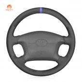 MEWANT Hand Stitch Black Suede Car Steering Wheel Cover for Toyota 4Runner Camry Corolla Sienna Tundra
