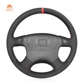 MEWANT Hand Stitch Black PU Leather Real Genuine Leather Car Steering Wheel Cover for Honda Accord 1994-1997 / Odyssey 1995-1997 / Prelude 1994-1996
