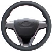 For Lada Vesta 2015-2017, Design Black Leather Suede Stitch Cover Steering Wheel Protector 