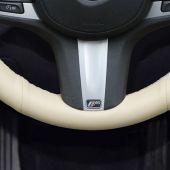 MEWANT Hand Sewing Beige Artificial PU Leather Car Steering Wheel Cover for BMW G20 F44 G22 G26 G30 G32 G11 G14 G15 G16 G01 G02 G05 G06 G07 G29 
