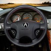 MEWANT Hand Stitch Black Genuine Leather Car Steering Wheel Cover for Acura CL 1998-2003 MDX 2001-2002 Honda Accord 6 1998- 2002 Odyssey 1998-2001