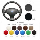 MEWANT Hand Stitch Black PU Leather Real Genuine Leather Car Steering Wheel Wrap Cover for FIAT Albea 2002 Palio Weekend 2002