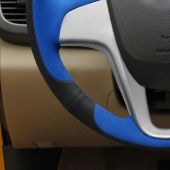 MEWANT Hand Stitch Custom Black Blue Suede With Marker Car Steering Wheel Cover for Hyundai Solaris (RU) 2010-2016 Verna 2010-2016 i20 2009-2015 Accent 2012-2017 