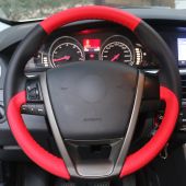 For MG6 MG 6, Customize Your Leather Suede Hand Stitch Cover Steering Wheel Skin 
