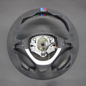MEWANT Hand Stitch Black AthSuede Car Steering Wheel Cover for BMW X5 E70 2006-2013 X6 E71 2008-2014 / E72 (ActiveHybrid X6) 2009-2010