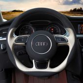 For Audi A1 A3 A5 A7, Design Your Leather Hand Sew Wrap Steering Wheel Cover