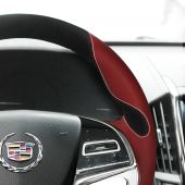 For Cadillac ATS 2013 2014 2015 CTS 2014 2015 2016, Design Leather Suede Hand Sew Steering Wheel Wrap Cover