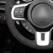 MEWANT Carbon Fiber Suede Leather Alcantara Car Steering Wheel Cover for Mitsubishi Lancer Evolution EVO X 10 2008-2015