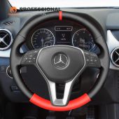 MEWANT Hand Stitch Black Red Leather Car Steering Wheel Cover for Mercedes Benz W177 W205 C118 C257 W213 W463 H247 X247 X253 C253 W167 X167 Sprinter