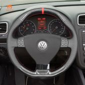 MEWANT Hand Stitch Car Steering Wheel Cover for Volkswagen VW EOS MK5 2005 - 2008