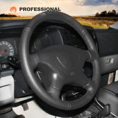 MEWANT Hand Stitch Black Genuine Leather PU Leather Car Steering Wheel Cover for Mitsubishi Pajero Sport 2004 Montero Sport 200