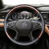 for Buick Lacrosse 2016,MEWANT Handsewing PU Wood Grain with Leather Steering Wheel Cover Wrap Skin