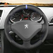 MEWANT Hand Stitch Black Suede Car Steering Wheel Cover for Peugeot 207 Expert Partner Citroen Berlingo Jumpy Fiat Scudo Toyota Proace