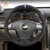 MEWANT Hand Stitch Black Suede Car Steering Wheel Cover for Chevrolet Malibu HHR Cobalt for Pontiac G5 G6 Solstice Torrent