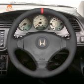 MEWANT Black Suede Car Steering Wheel Cover for Honda Integra Type R DC2 1998-2000 / Civic Type R EK9 1997-2000 / Accord Type R 1999-2002