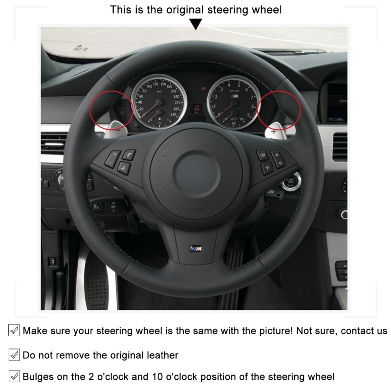 Details about   FITS BMW 5 E60 03-10 PERFORATED LEATHER STEERING WHEEL COVER WHITE DOUBLE STITCH