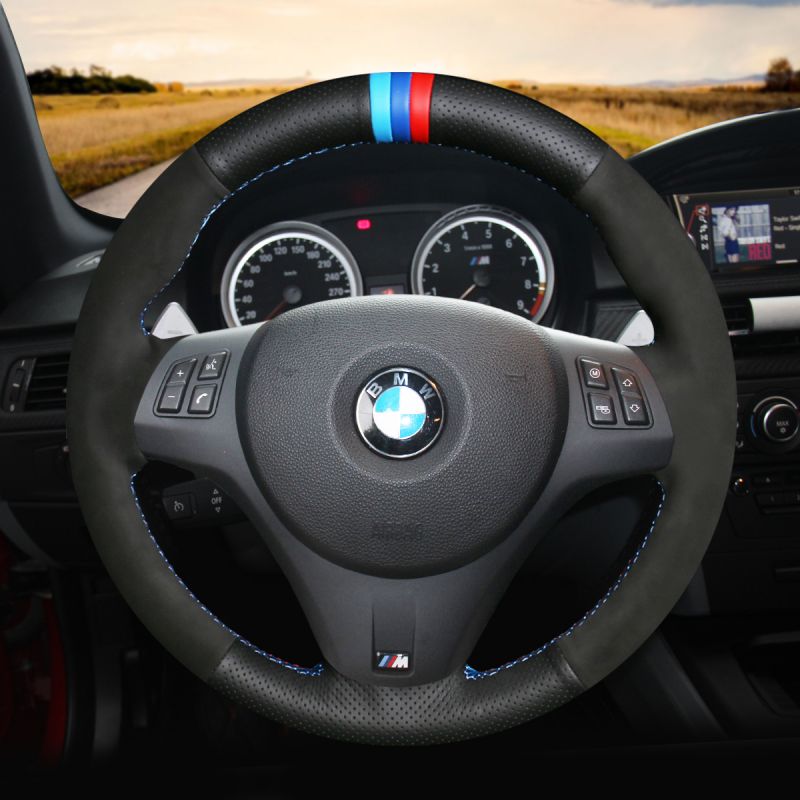 Italian Leather Steering Wheel Cover fit BMW III 