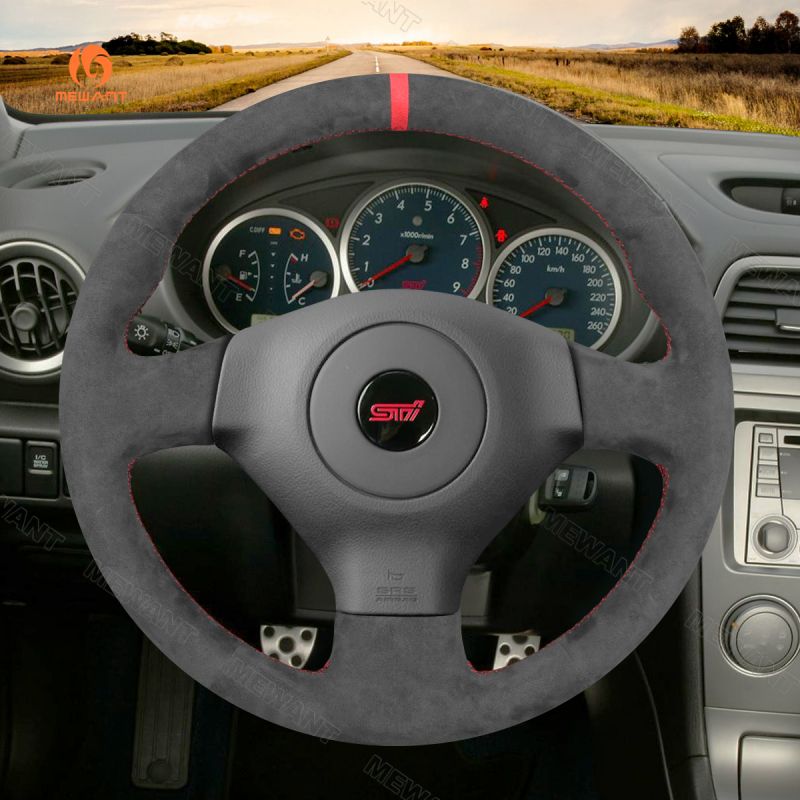 MEWANT Custom Hand Stitch Alcantara Steering Wheel Cover Wrap for