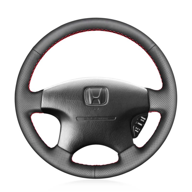 LEATHER Steering Wheel Cover Honda Civic Del Sol CRX CR-V HR-V Integra Accord