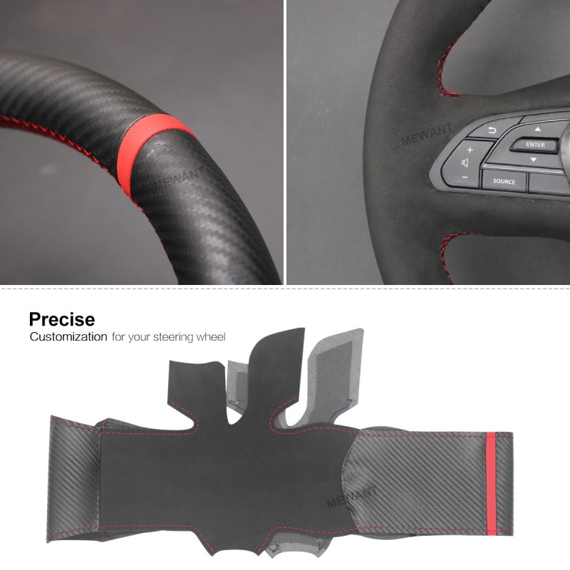 SAXTZDS Hand Stitched Carbon Fiber Leather Steering Wheel Cover,for Infiniti QX50 Q50L QX60 Q60 Q50 QX30 QX80 