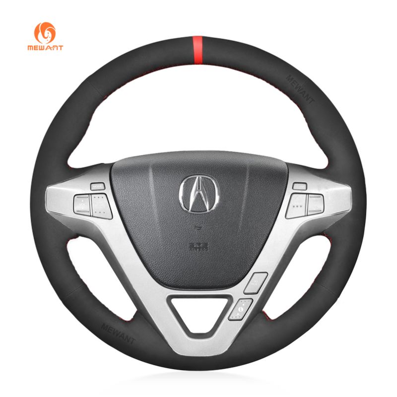 MEWANT Hand Stitch Black Suede Car Steering Wheel Cover for Acura MDX  2007-2013