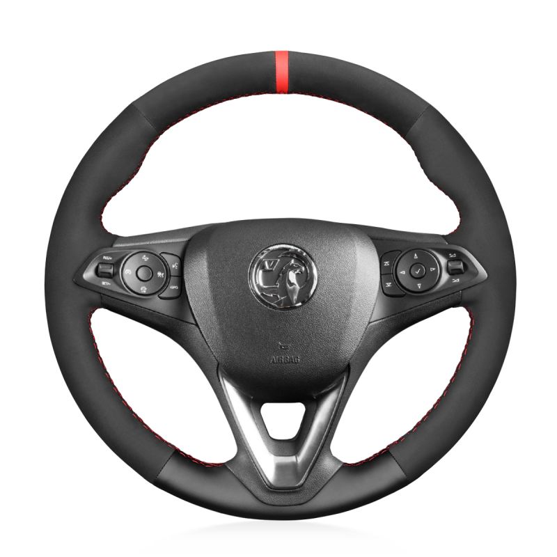 MEWANT Black Artificial Real Genuine Leather Suede Car Steering