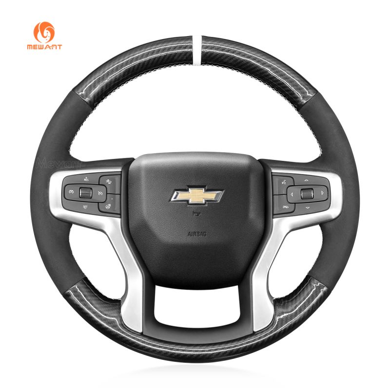 MEWANT Hand Stitch Car Steering Wheel Cover for Chevrolet Blazer /  Silverado (1500) / Silverado (2500/3500) / Suburban / Tahoe