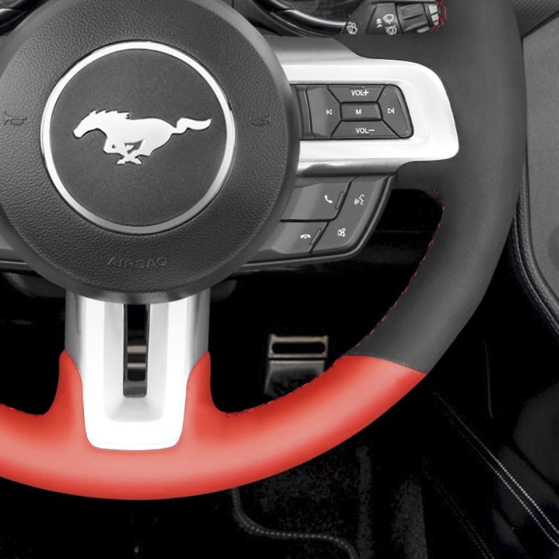 MEWANT Hand Stitch Carbon Fiber Leather Suede Car Steering Wheel